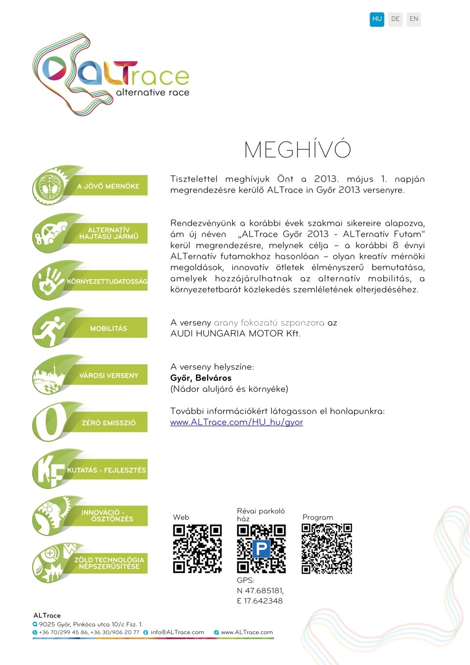 ALTrace Győr 2013 meghívó